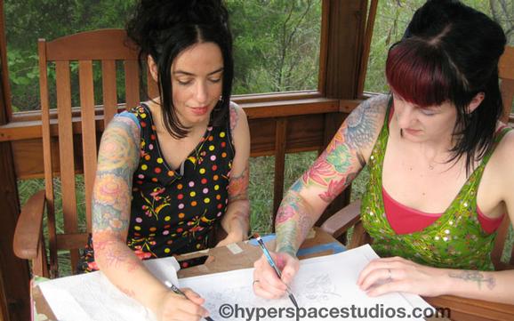 Michele Wortman - Drawing with my flower sister Lizi Sage